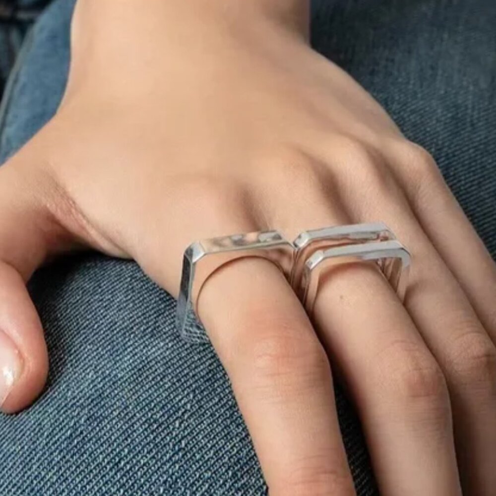 Zadig & Voltaire Cecilia Ring Set Antic Silver Size 3